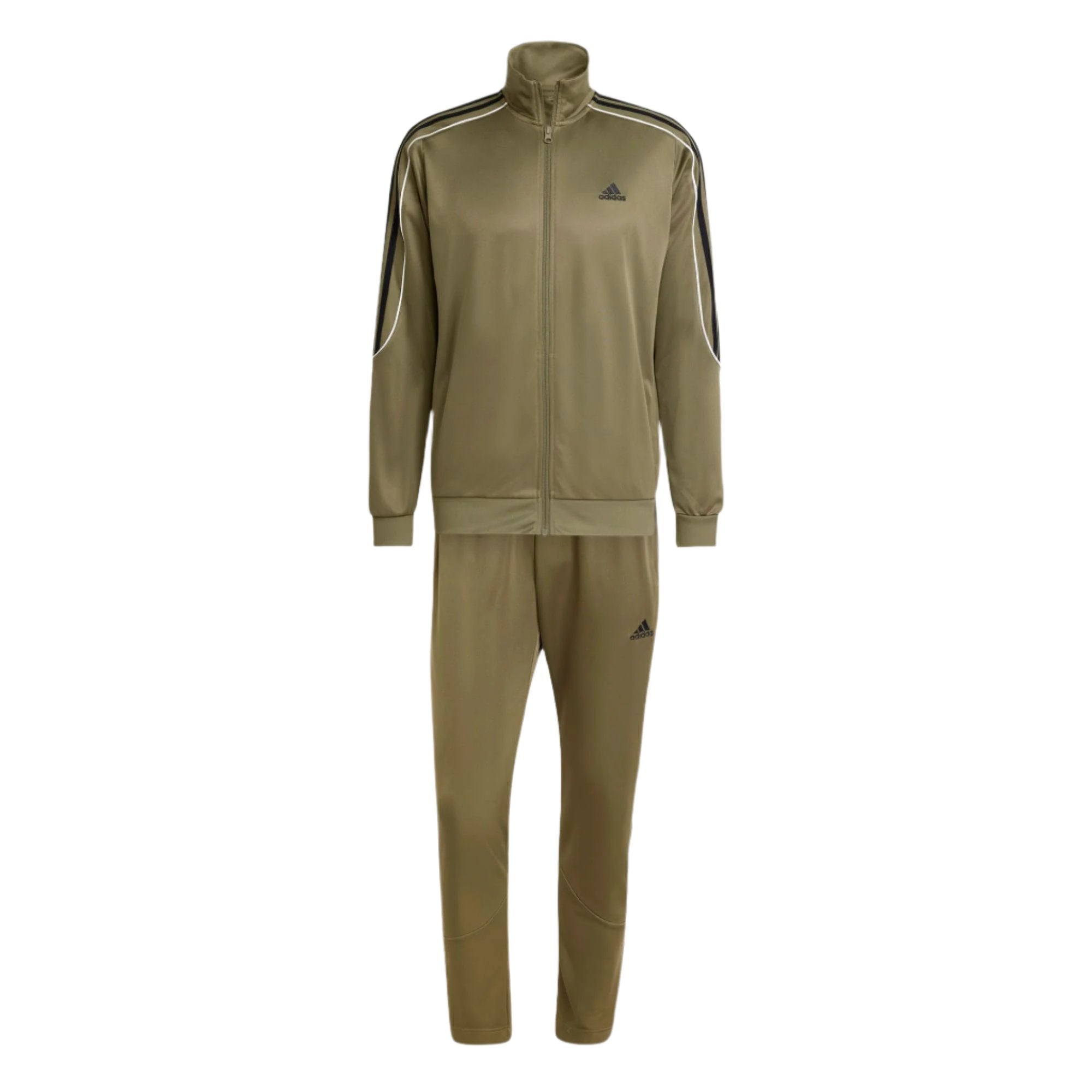 adidas 3 Stripe DK Mens Tracksuit Green Black IY6668