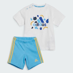 Mersey Sports - adidas Boys 2Pc Set Infants Fruit T Set White/Blue IS2682