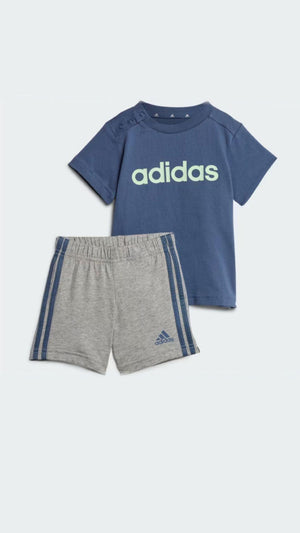 Mersey Sports - adidas Boys 2Pc Set Infants Lin Co T Set Blue/Grey IS2497