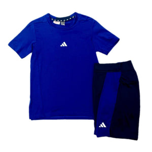 Mersey Sports - adidas Boys 2Pc Shorts & T-Shirt Set Blue/Navy IR6214 IN1658