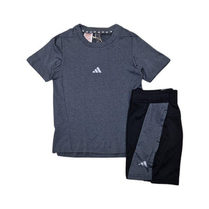 Mersey Sports - adidas Boys 2Pc Shorts & T-Shirt Set Dark Grey IR6213 IR6227