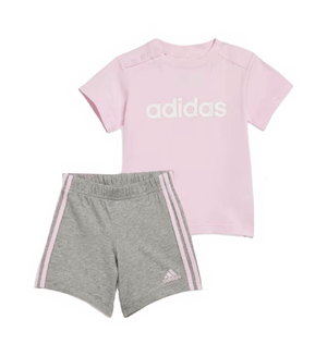 Mersey Sports - adidas Girls 2Pc Set Infants Lin Co T Set Pink/Grey IS2496