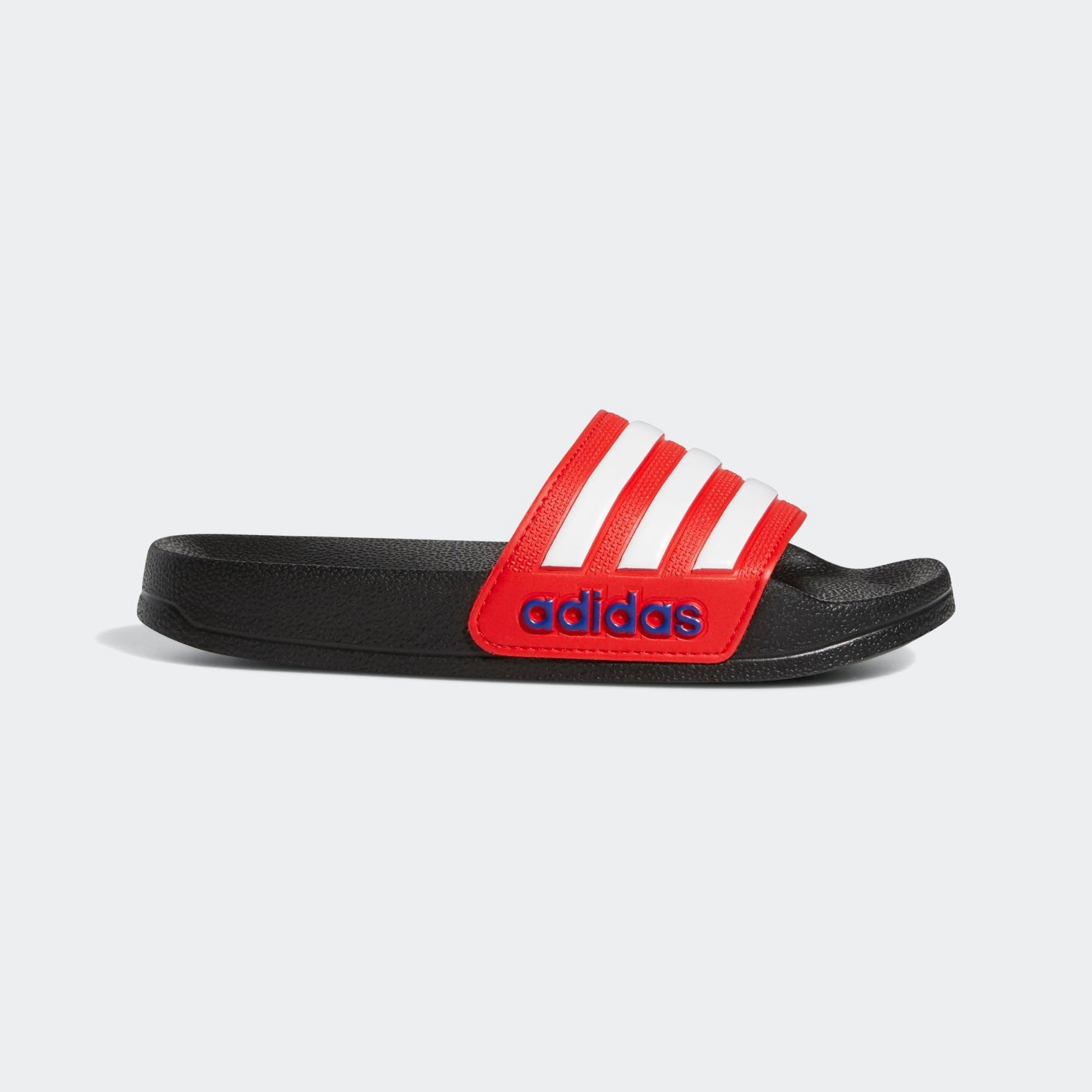 adidas Kids Sandals Adilette Shower K Black Red FY8844 Mersey Sports