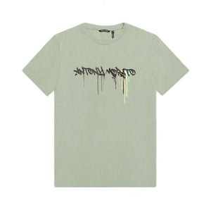 Mersey Sports - Antony Morato Mens T-Shirt Paint Drip Green MMKS02407-FA100240 4077