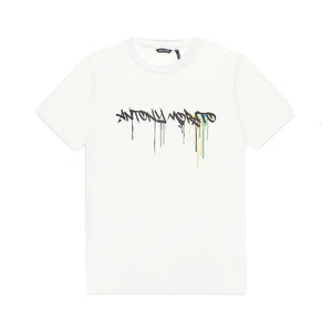 Mersey Sports - Antony Morato Mens T-Shirt Paint Drip White MMKS02407-FA100240 1011