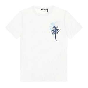 Mersey Sports - Antony Morato Mens T-Shirt Palm Trees White/Blue MMKS02413-FA100144 1011