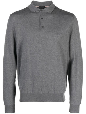Mersey Sports - Boss Mens Polo Shirt Bono-L Long Sleeve Grey 50476357 030