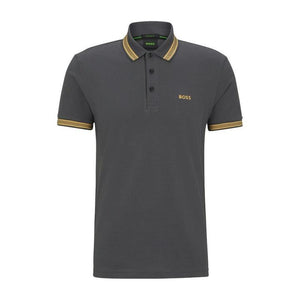 Mersey Sports - Boss Mens Polo Shirt Paddy Grey/Yellow 50468983 027