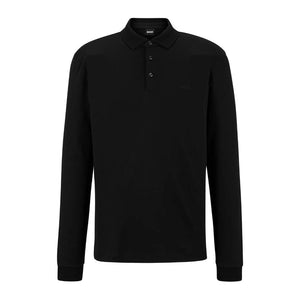 Mersey Sports - Boss Mens Polo Shirt Pado 30 Long Sleeve Black 50468392 001