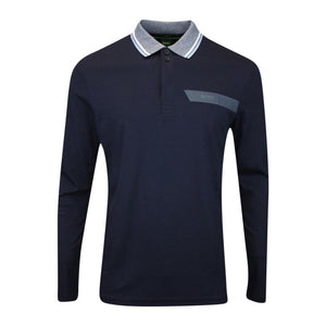 Mersey Sports - Boss Mens Polo Shirt Plisy 1 Long Sleeve Navy 50501219 402