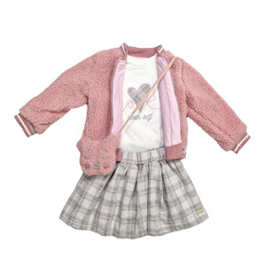 Mersey Sports - Ebita Girls 3Pc Set Skirt & Jacket & Top Pink/White 239207