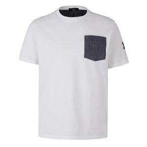 Mersey Sports - Herno Mens T-Shirt Chest Pocket White/Navy JG000165U 52016 1092