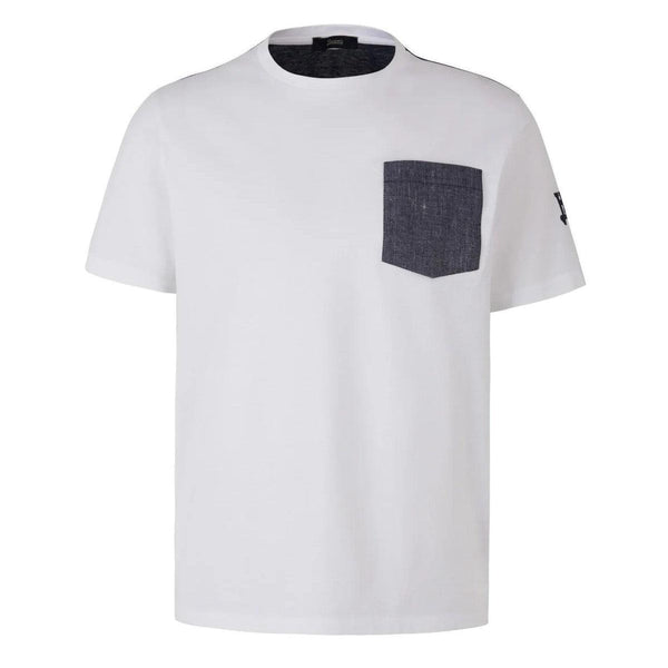 Mersey Sports - Herno Mens T-Shirt Chest Pocket White/Navy JG000165U 52016 1092