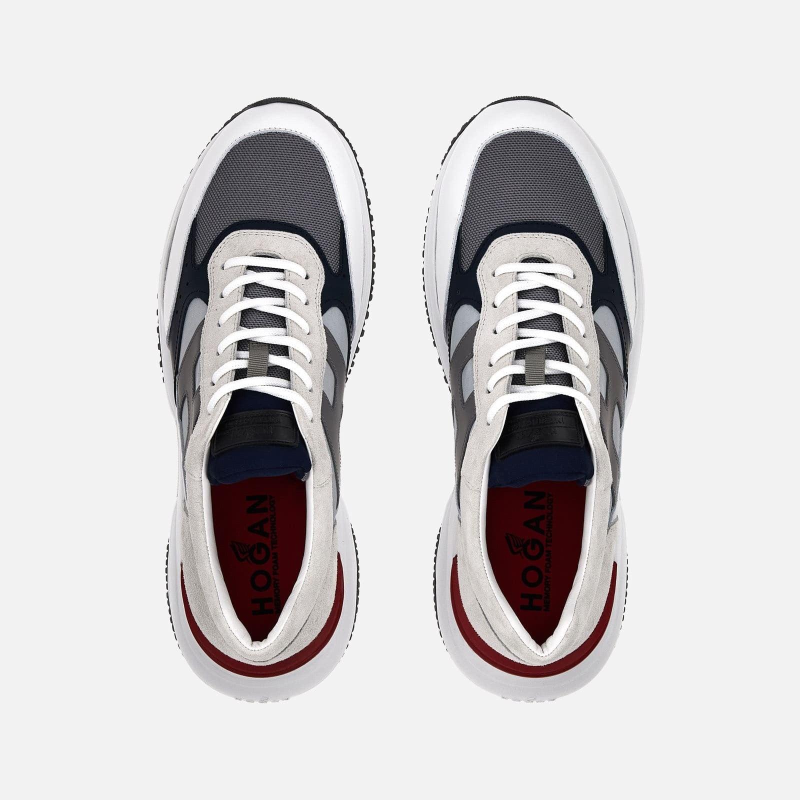 Hogan Mens Trainers Interactive 3 White Navy HXM5450DN91 MIX 754T Mersey Sports