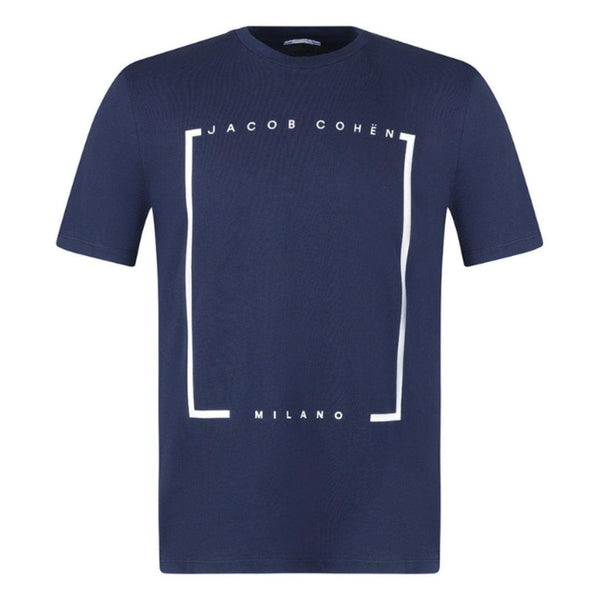 Mersey Sports - Jacob Cohen Mens T-Shirt Milano Lines Navy U 4 002 23 M 4476 Y93
