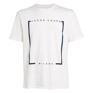 Mersey Sports - Jacob Cohen Mens T-Shirt Milano Lines White U 4 002 23 M 4476 A00