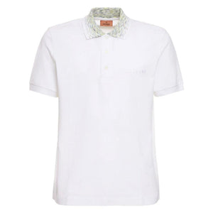 Mersey Sports - Missoni Mens Polo Shirt Striped Collar White UC22W200 BJ0019 S01BF
