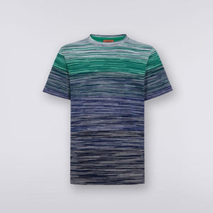 Mersey Sports - Missoni Mens T-Shirt Fade Stripes Blue/Green US23SWL07 BJ00E5 SM8Z2