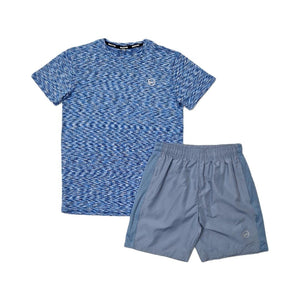 Mersey Sports - Montre Boys 2Pc Shorts & T-Shirt Set Blue SpaceDye BlueSky