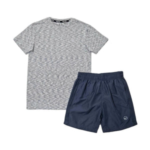 Mersey Sports - Montre Boys 2Pc Shorts & T-Shirt Set Grey SpaceDye GreyLight