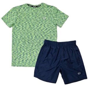 Mersey Sports - Montre Mens 2Pc Shorts & T-Shirt Set Green SpaceDye MintRoyale