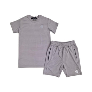 Mersey Sports - Montre Mens 2Pc Shorts & T-Shirt Set Grey Miller Gy