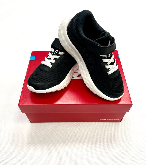New Balance Kids Trainers 520 V8 Black White PA520 BW8 Mersey Sports