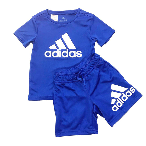 Mersey Sports - adidas Boys 2Pc Shorts & T-Shirt Set Navy HE9329 HE9334