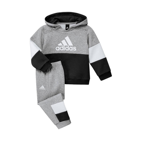 Mersey Sports - adidas Kids Jog Suit Infants Lin FT Black/Grey HN3485