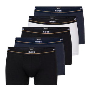 Mersey Sports - Boss Mens Boxer Shorts 5 Pack Ess Navy 50475275 460