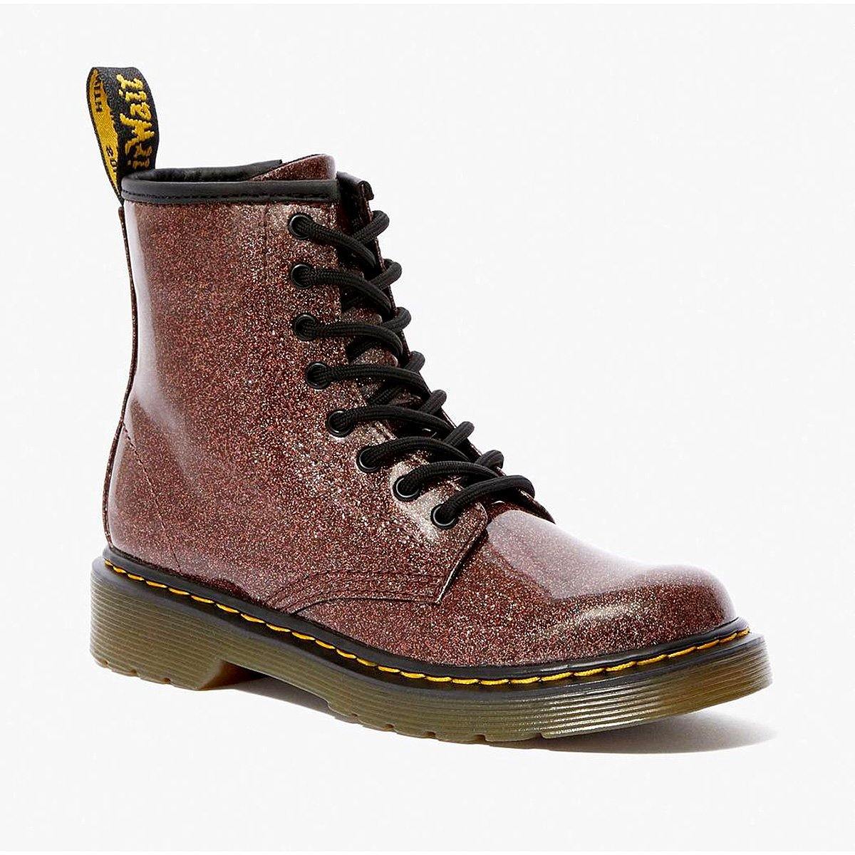 Dr Martens Girls Boots Glitter 1460 Juniors Rose Brown 25107943 Mersey Sports