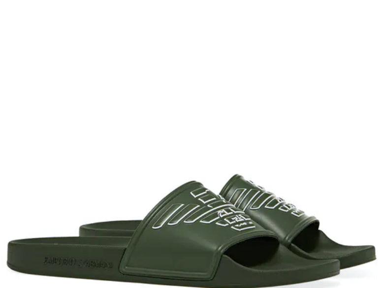 Emporio Armani Mens Sandals Flip Flops Green XVPS01 XN129 Q740