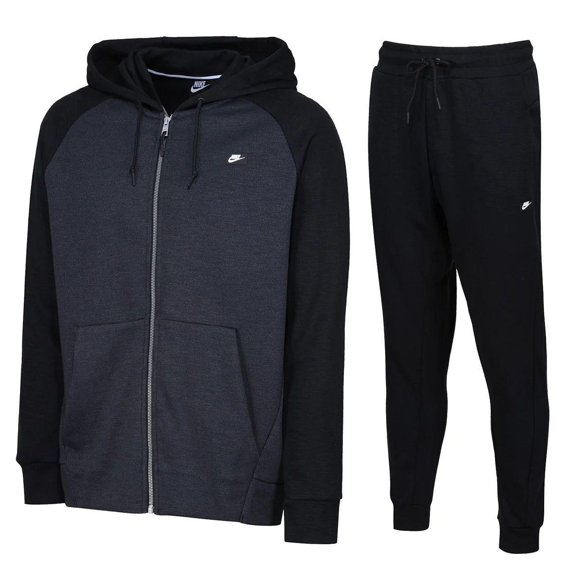 Nike Mens Jog Suit Plain Tick Logo Black/White 928475 928493 010 ...